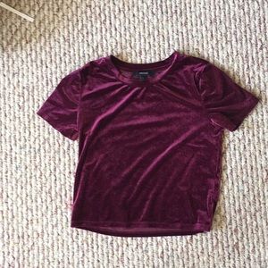 Maroon velvet top